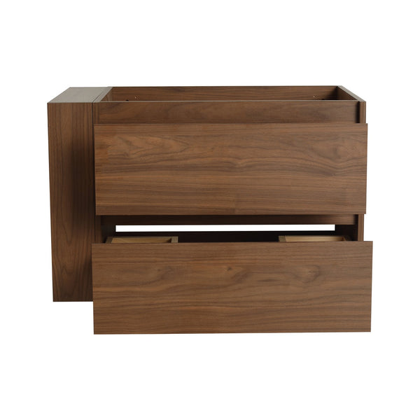 English Elm 30" Wall Mounting Bathroom Vanity Cabinet with Adjustable Side Shelf, Soft-Close 2/3 Drawers, Water-Resistant Plywood Brown Oak W999P193006