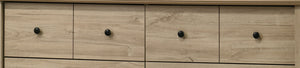 English Elm Elettra Six Drawer Wide Dresser Light Oak Laminate with Matte Black Hardware B2749P413341