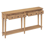 English Elm Trexm Retro Console Table With 3 Drawers and Open Shelf, Perfect For Entryways, Living Rooms, and Hallways (Old Pine)