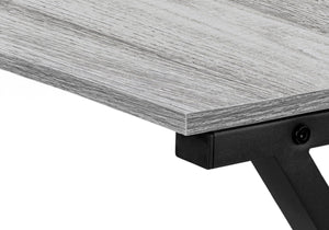 English Elm Computer L-Shape Desk 55" Corner Office Workspace with Spacious Laminate Top and Black Metal Base Grey 36 L x 25 W x 8 H B2710P219640