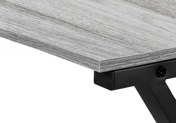 English Elm Computer L-Shape Desk 55" Corner Office Workspace with Spacious Laminate Top and Black Metal Base Grey 36 L x 25 W x 8 H B2710P219640