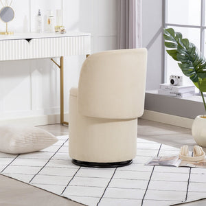 English Elm Stylish Barrel Swivel Accent Chair Upholstered Seat with Storage for Vanity or Dining W3248P424639