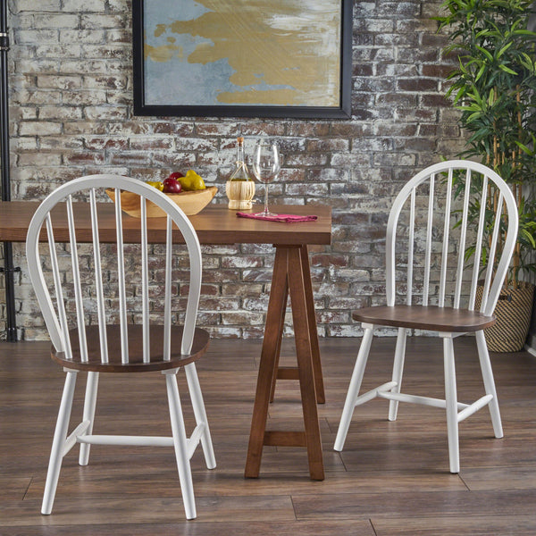 English Elm Christopher Knight Home® - 36 Countryhouse Spindle Back Dining Chair 36in High Back Farmhouse Style Durable Rubberwood Seat White 56487.00WBRN