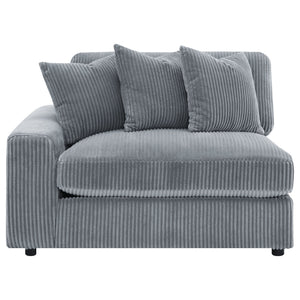English Elm Marcus Fog Modular Reversible Sectional Sofa with Pillows – Terracotta Fog Upholstery, Track Arms, Ottoman Lounge B062S01211