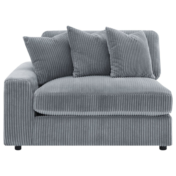 English Elm Marcus Fog Modular Reversible Sectional Sofa with Pillows – Terracotta Fog Upholstery, Track Arms, Ottoman Lounge B062S01211