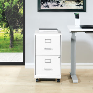 OSP Home Furnishings Metal File Cabinet White
