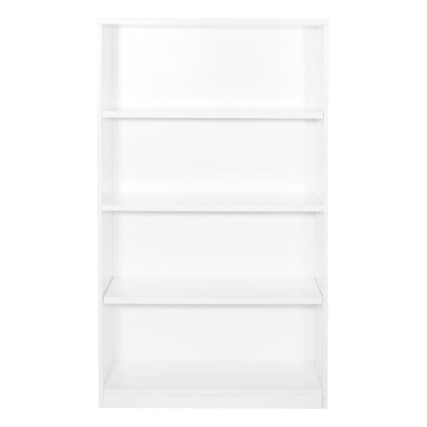 OSP Home Furnishings 36wx12dx60h 4-shelf Laminate Bookcase with Adjustable Shelves for Office or Home Library White LBC361260-WHT