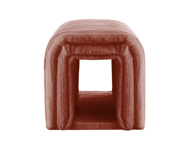 English Elm Ottoman Corduroy Storage Bench with Hidden Cat Nest and Plush Rabbit Footrest for Home Comfort Brown W1825P235544