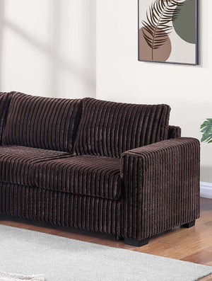 English Elm Black Corduroy L-shaped Sectional Sofa Modular 4 Piece Living Room Seating Set Coffee B011S02218