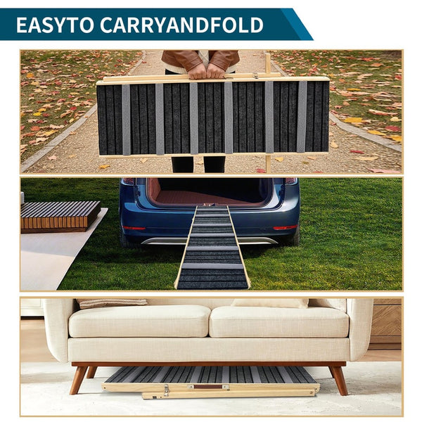 English Elm 2026 Adjustable Pet Ramp for Sofa Six Height Levels Grip Fabric Small Dogs W2641P460038