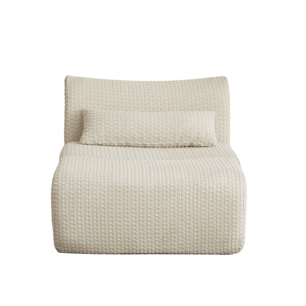 English Elm Loveseat Corduroy Cloud Couch Modular Boneless Design for Relaxed Living Spaces Cream W2339P461296