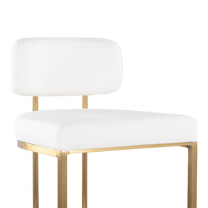 English Elm Fixed-height Barstools Powder Coated Steel Frame Brown Upholstered Seat Set of Two B202P471215
