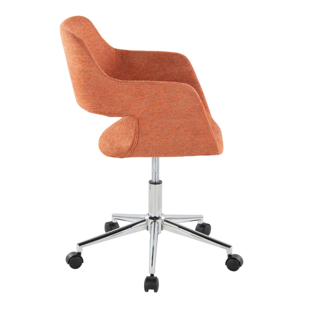 English Elm Contemporary Sculpted Low Back Task Chair with Chrome Base for Home Office Orange B202P223910