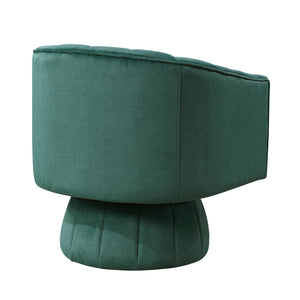 English Elm Dark Velvet Swivel Barrel Chair – Luxurious Green Velvet Accent, Channel Stitching, 360° Comfort & Support B011P329261