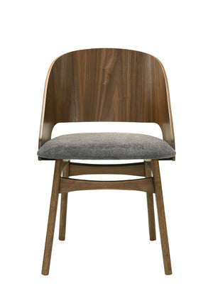 English Elm Delmon Curved Back Upholstered Dining Chairs with Walnut Finish Set for Modern Spaces B2726P439078