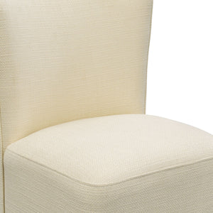 JLA Home Madison Park - Dining Vela Motion Chair with Hidden Casters, Cream Basketweave Upholstery, Compact Armless Design for Modern Comfort and Mobility MP108-1294