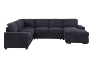 English Elm Claire Sleeper Sectional with Storage Chaise Woven Fabric Contemporary Living Room Sofa B2749S00245