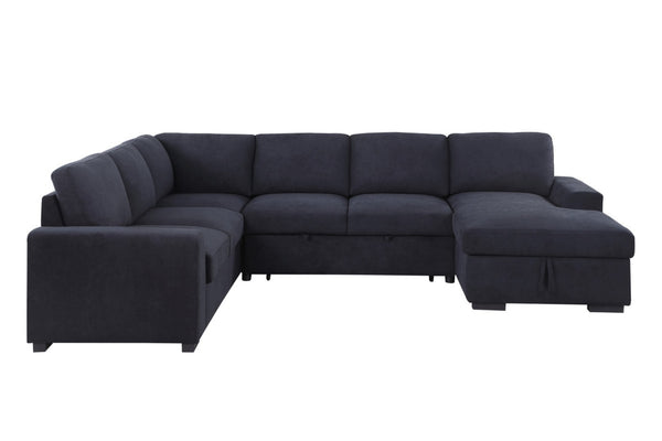 English Elm Claire Sleeper Sectional with Storage Chaise Woven Fabric Contemporary Living Room Sofa B2749S00245