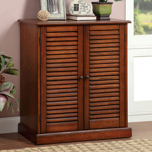 English Elm Modern Shoe Cabinet with Louver Doors and Adjustable Shelves — Compact 30"W x15"D x34.5"H Organizer and Entryway Storage Solution Oak 36 L x 33 W x 7 H B011P191540