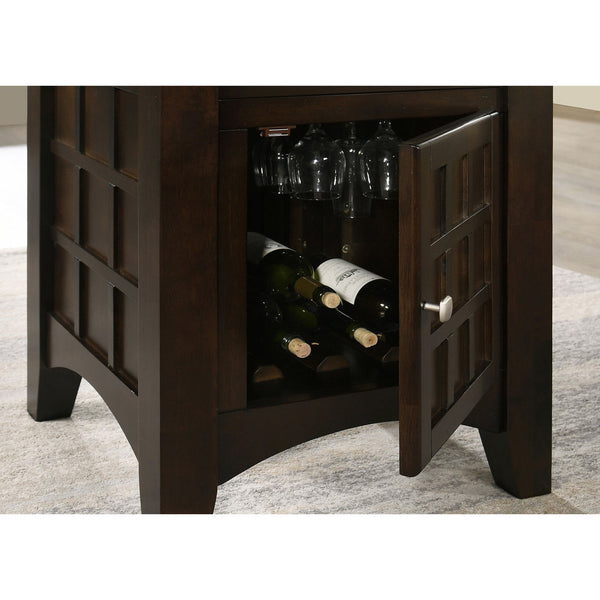 English Elm Tolland Counter-Height Cappuccino Dining Table with 1-Door Storage, Lazy Susan & Seating for Eight B062S00798