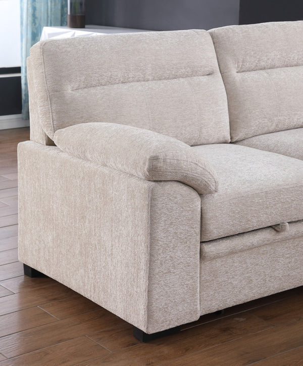 English Elm Kipling Chenille Sleeper Sectional with Storage Chaise and Usb Console Charging B061S00952
