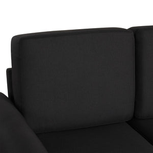 English Elm 57.9" Orisfur Pull Out Sofa Bed Loveseat Sleeper with Twin Memory Mattress, Linen Upholstery, USB Ports Black N719P210624B