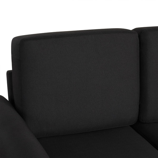 English Elm 57.9" Orisfur Pull Out Sofa Bed Loveseat Sleeper with Twin Memory Mattress, Linen Upholstery, USB Ports Black N719P210624B