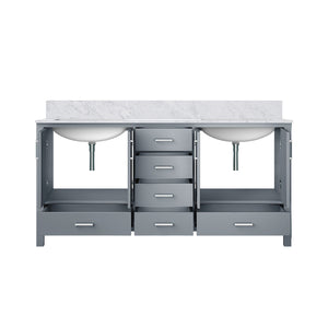 English Elm Dark Grey Double Bath Vanity With Carrara Marble Top – Elegant Storage, Soft-Close Design, 72" W B2731P258909