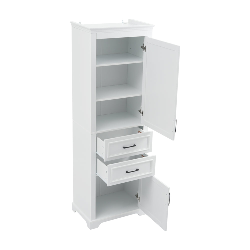 English Elm 71-inch Freestanding Bathroom Vanity with Soft-Close Doors, Adjustable Shelves, Drawers & Anti-Tip Stability N729P335588K