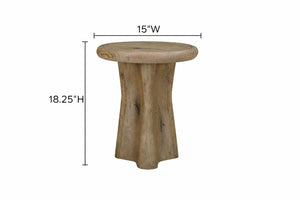 English Elm English Knotty Oak Veneer Round Accent Table Sculptural Base for Entryway or Bedroom B2699P437957