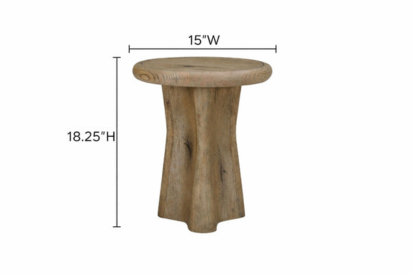 English Elm English Knotty Oak Veneer Round Accent Table Sculptural Base for Entryway or Bedroom B2699P437957