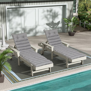 English Elm NEW 2PCS Set Outdoor Lounge Chair Cushion Replacement Patio Seat Chaise Cushion UV Resistant Navy Grey W419P269600