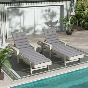 English Elm New Set of 2 Uv Resistant Polyester Chaise Lounge Cushions for Outdoor Patio Use Grey W419P460519