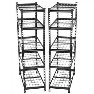English Elm 2-piece Five Tier Powder Coated Steel Garage Shelving Set Boltless Heavy Duty Storage W2932P373611