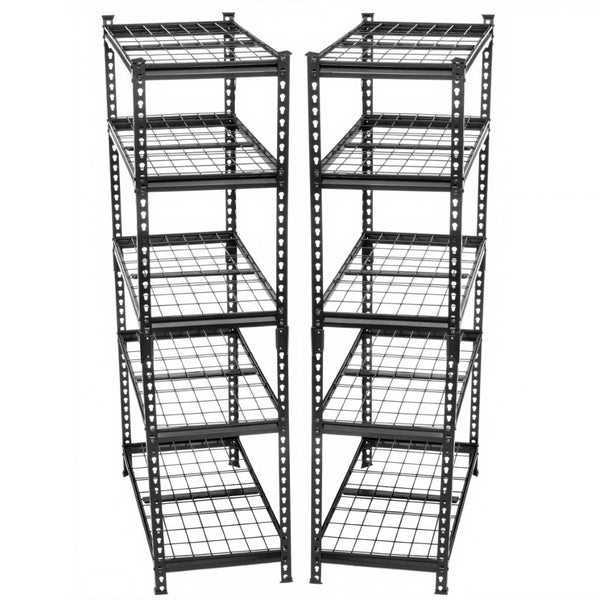 English Elm 2-piece Five Tier Powder Coated Steel Garage Shelving Set Boltless Heavy Duty Storage W2932P373611