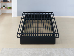 English Elm Modern California King Metal Bed Base 16" Height – Heavy-Duty Durable Frame 72"x86" Sleek Black Support System B009P244676