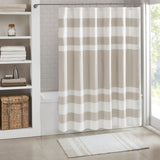 Madison Park Spa Waffle Transitional Shower Curtain with 3M Treatment MP70-1483 Taupe