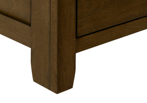 English Elm Accent Table For Small Spaces - Espresso Veneer Nightstand With 3 Storage Drawers & Modern Design B2710P219468