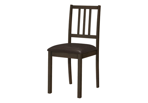 English Elm Dining Chair Set Of 2 - Upholstered Faux Leather With Brown Wood Legs For Modern Dining Spaces B2710P218866