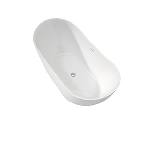 English Elm 60×29 Acrylic Freestanding Soaking Tub Oval Gloss White Spa Style Bathroom Centerpiece T3785P380650