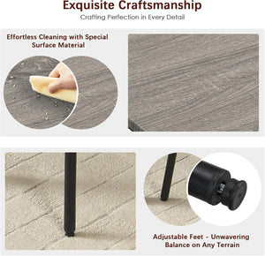 English Elm Bar Modern 5-Piece Counter Height Dining Set for 4 — Space-Saving, Easy-Clean MDF Top & Sturdy Iron Frame Antique Grey W578P303837