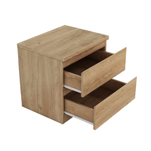 English Elm 19.7-inch Matte Finish Nightstand with Touch Release Drawers for Minimalist Bedrooms Natural W3151P407886