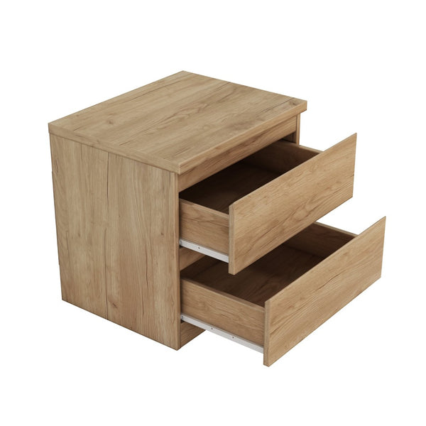 English Elm 19.7-inch Matte Finish Nightstand with Touch Release Drawers for Minimalist Bedrooms Natural W3151P407886