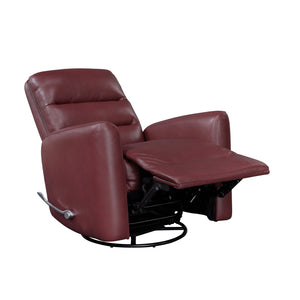 English Elm Glider Swivel Recliner Chair with Smooth Gliding Motion, Breathable Faux Leather, Luxurious Comfort and Space-Saving Design Red 34 L x 31 W x 26.5 H B011P287702