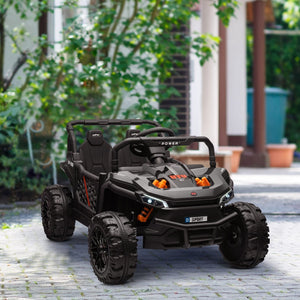 English Elm Qaba 12v Dual Motor Kids Ride on Utv Off Road Electric Car with Remote Control Black W2225P249883