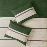 Madison Park Palmer Transitional 7 PC Pieced Faux Suede Comforter Set MP10-7490 Green