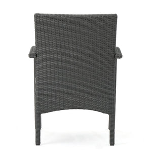 English Elm Christopher Knight Home® - CORDOBA PE Rattan Wicker Chair with Iron Frame and Waterproof Cushion for Durable Outdoor Seating Grey 57459.00GRY