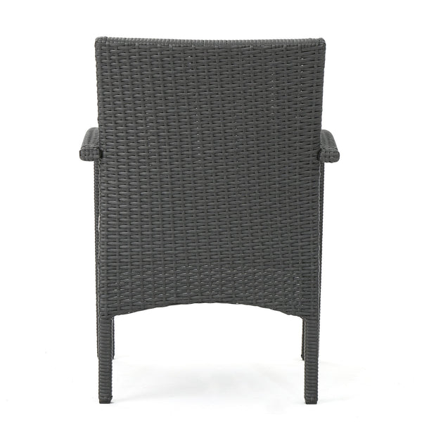 English Elm Christopher Knight Home® - CORDOBA PE Rattan Wicker Chair with Iron Frame and Waterproof Cushion for Durable Outdoor Seating Grey 57459.00GRY