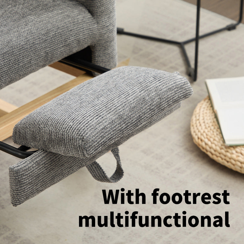 English Elm Modern Accent Rocking Chair With Adjustable Footrest, High Backrest & Side Pocket For Ultimate Comfort W2725P276962