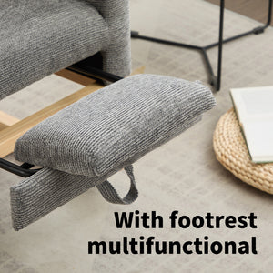 English Elm Modern Accent Rocking Chair With Adjustable Footrest, High Backrest & Side Pocket For Ultimate Comfort W2725P276962